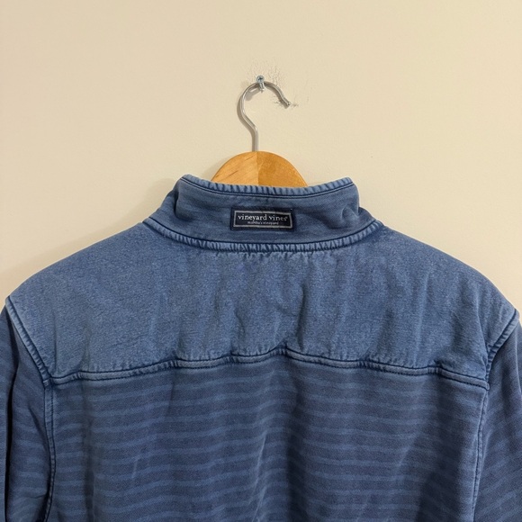 Vineyard Vines Sweater Blue Moonshine Woodhouse Striped Pullover Quarter Zip - Picture 13 of 16